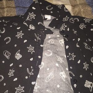 Cow boy themes Collared Buttonup